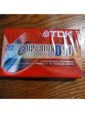 TDK Superior D90 Normal Bias 90-Min Cassette Tape IEC Type I Everyday Recording